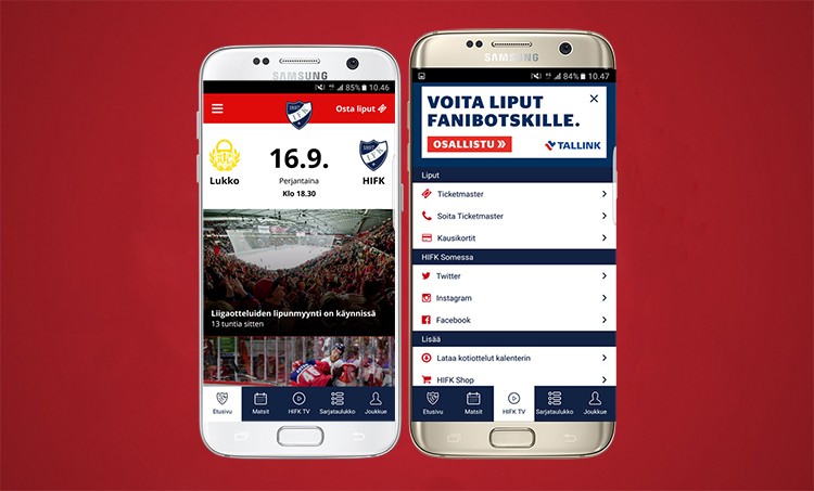 HIFK:n uusi mobiilisovellus on julkaistu