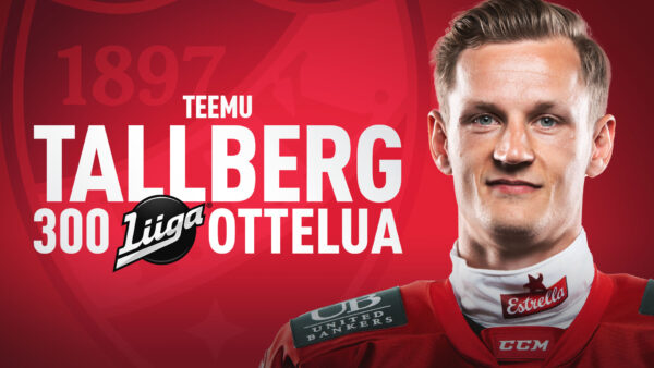 Teemu Tallbergille 300 liigapeliä täyteen – tässä IFK:n kokoonpano Poriin